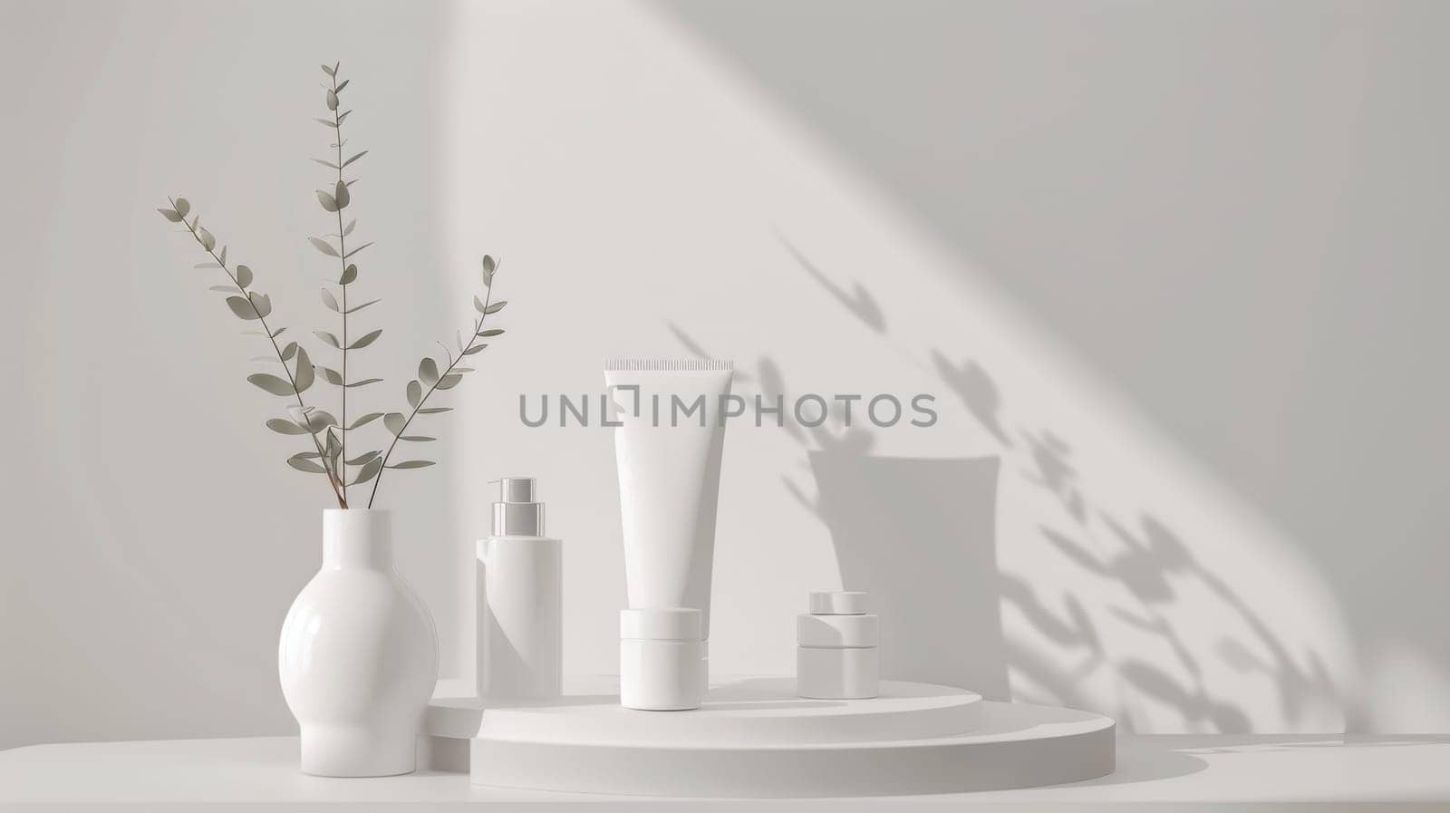 Minimalistic mockup setup highlighting products on a neutral white backdrop.