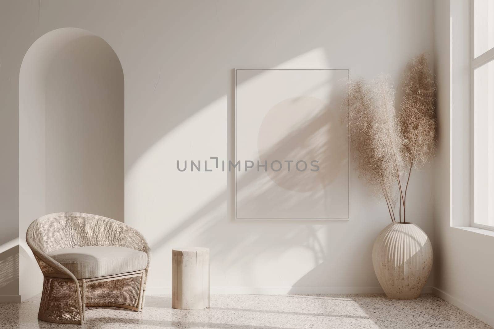 Minimalistic design mockup for showcasing artwork.