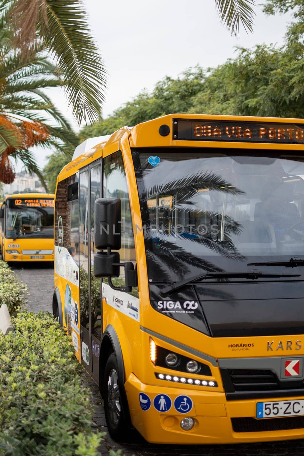 Funchal, Madeira, Portugal, November 7th 2024: View on Siga public transport bus in Funchal, Madeira