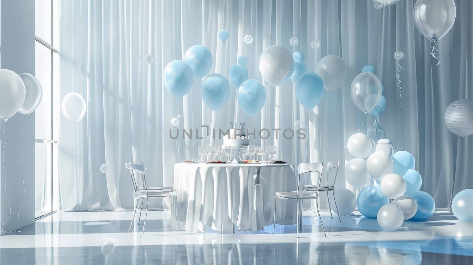 Minimalistic party decor sets the stage for an unforgettable experience