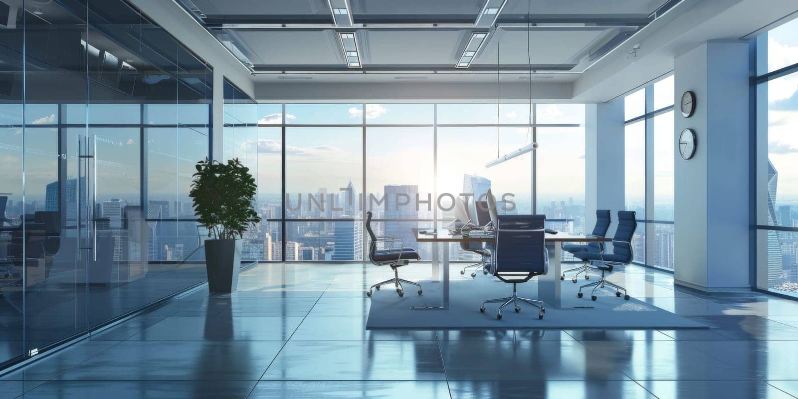 Modern business environment with sleek office tools.