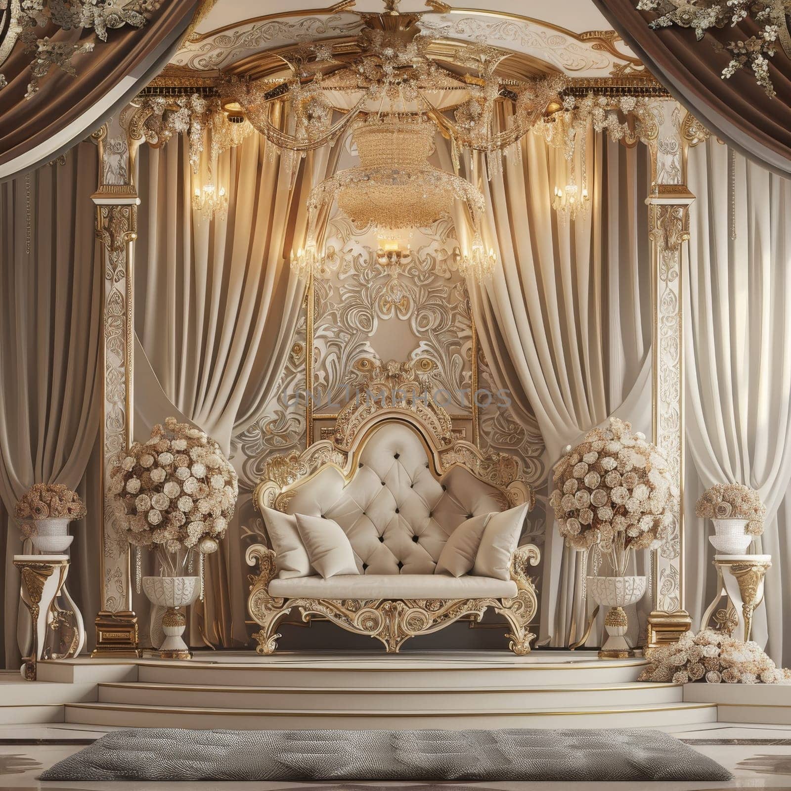 Opulent mockup setup featuring lavish decoration for a glamorous look.