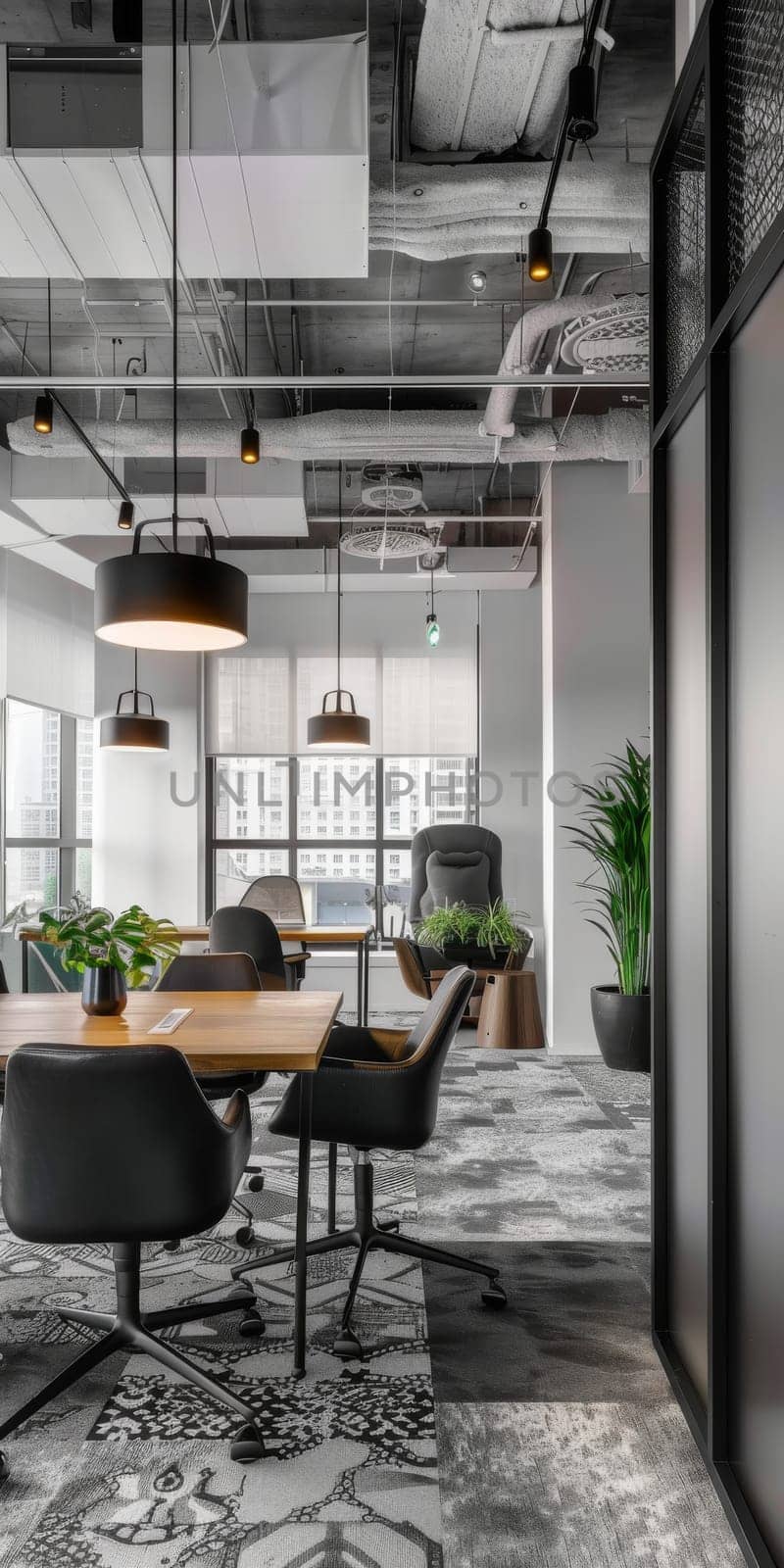 Office setup designed with a patterned layout.
