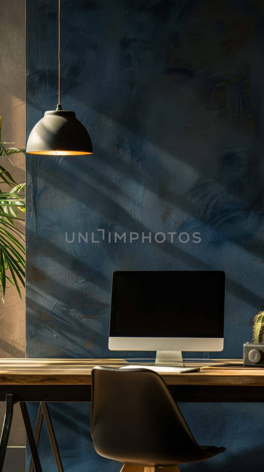 Professional workspace providing generous copy space.