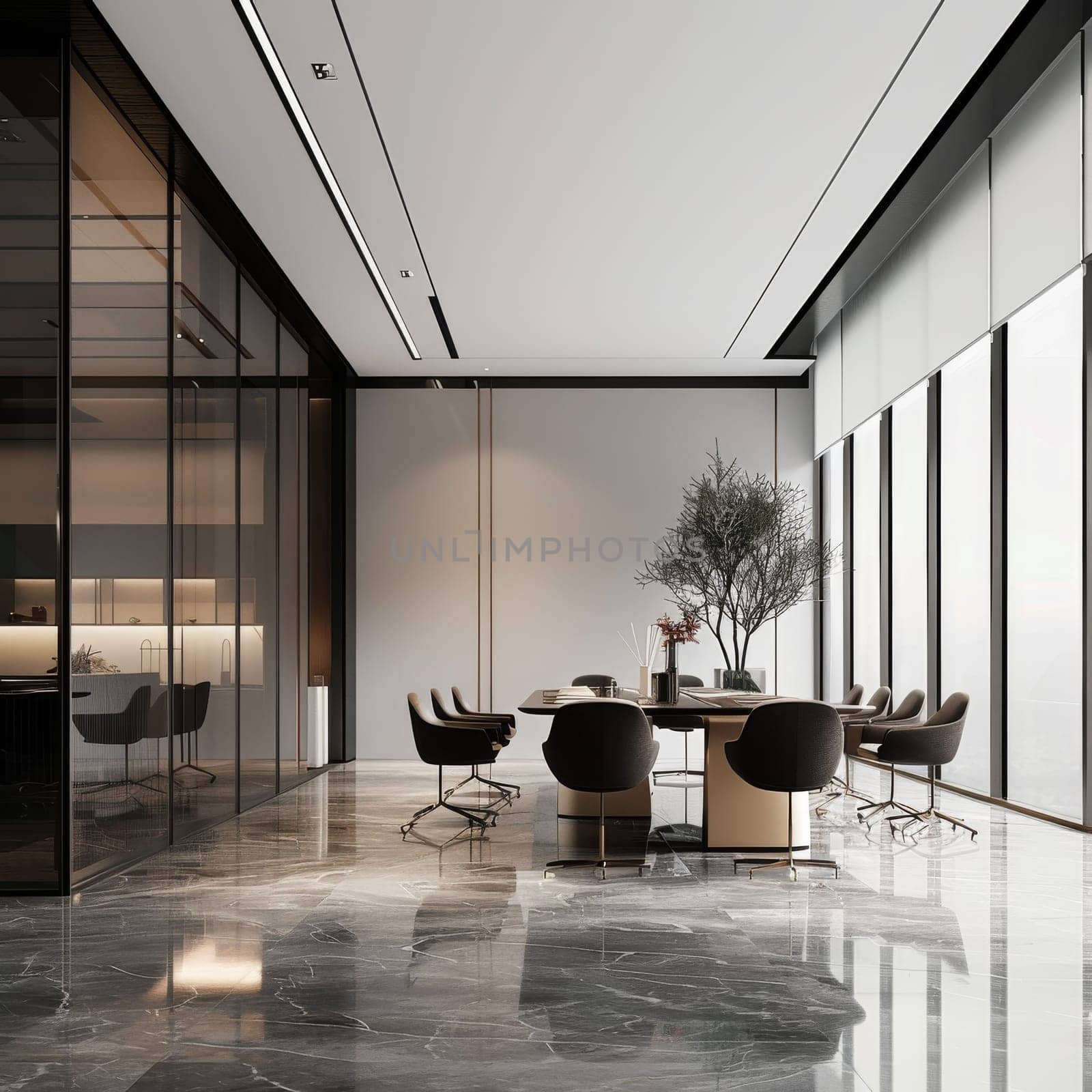 Simple and elegant business environment with minimalistic decor.