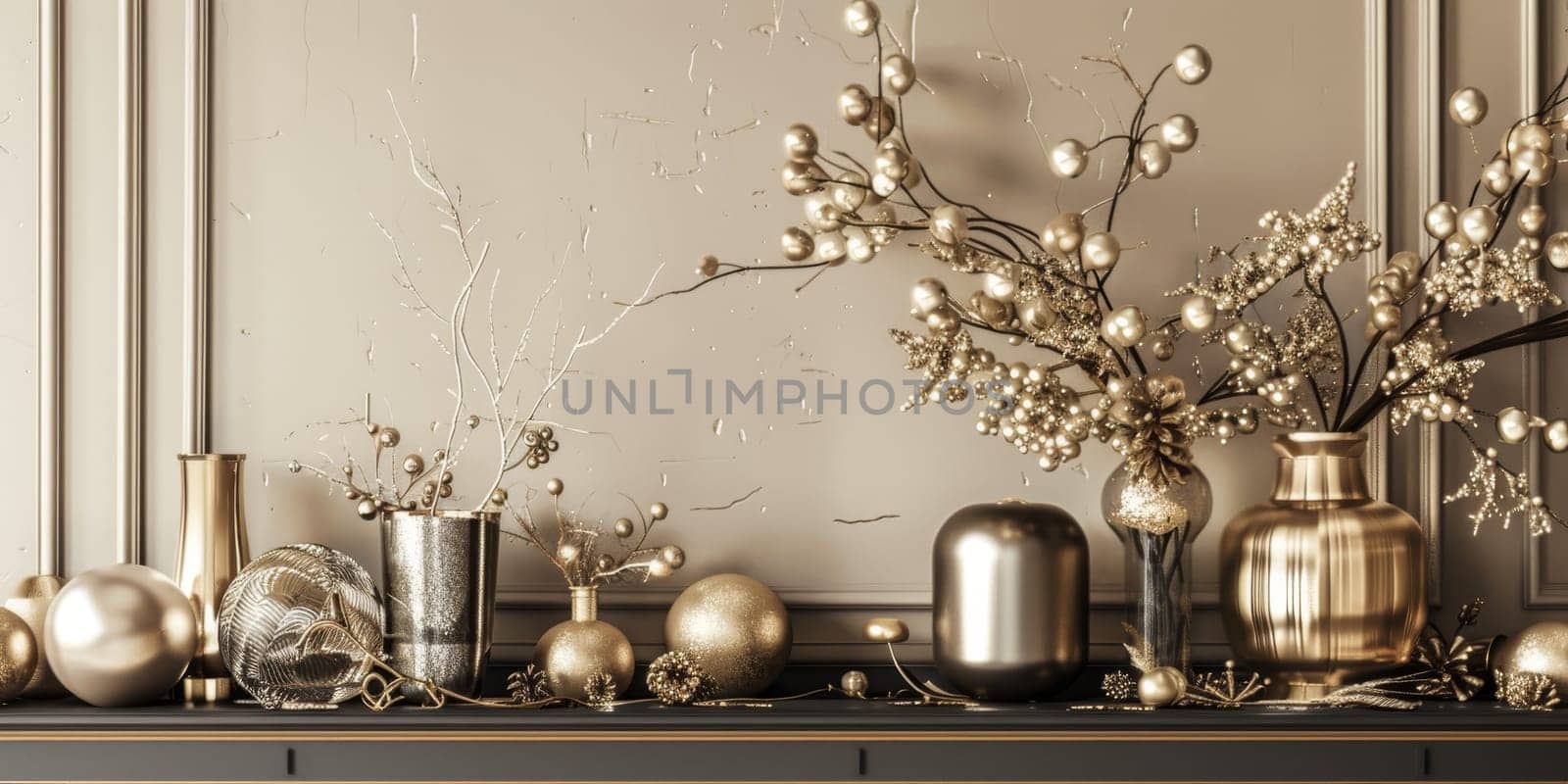 Sophisticated mockup arrangement showcasing opulent decoration for a glamorous presentation.