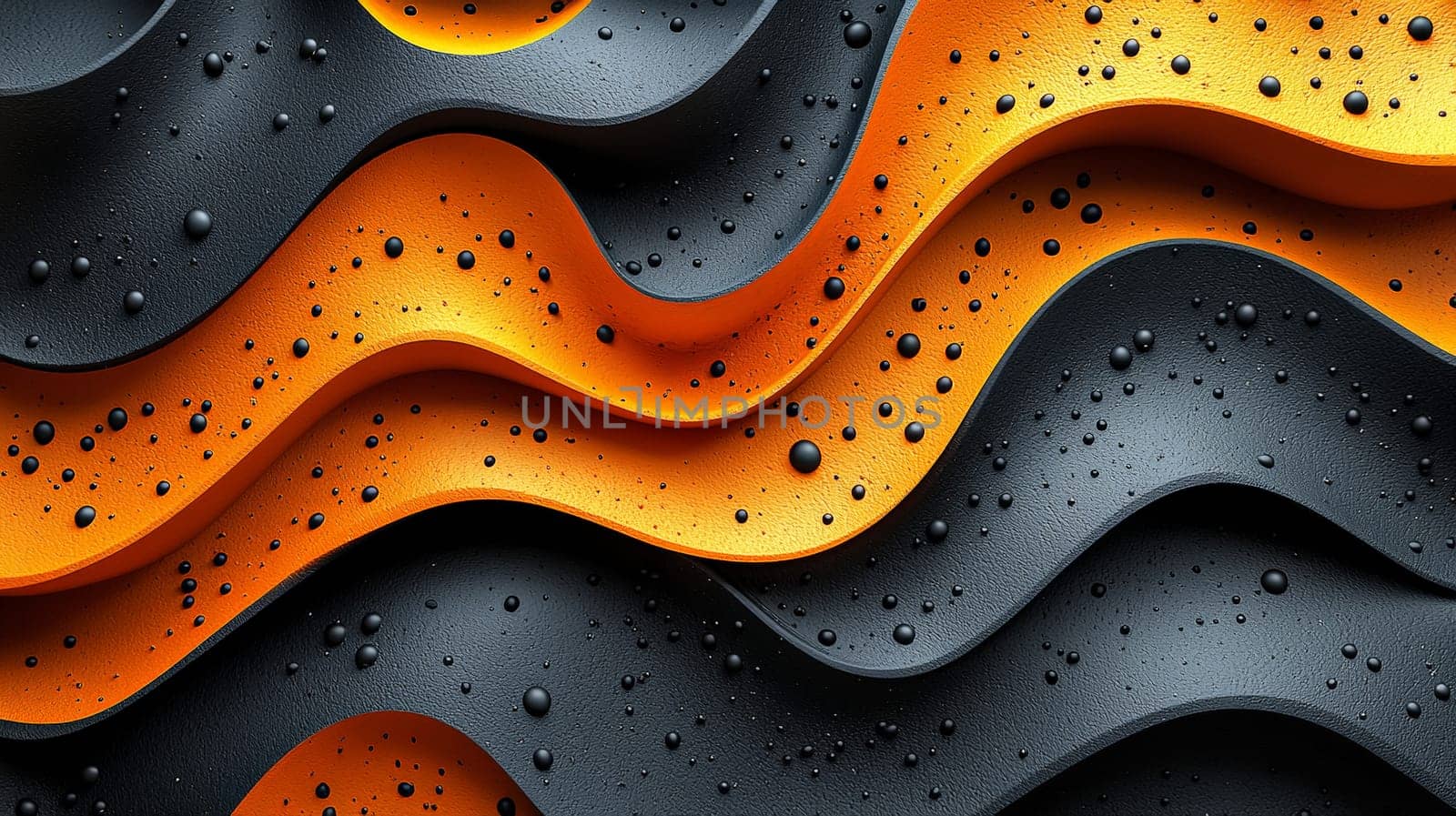 A hyper-detailed, high-resolution 3D rendering featuring an abstract design inspired by traditional Aboriginal art, set in striking orange and black tones. The high-contrast composition highlights intricate patterns and textures, blending cultural motifs with modern digital aesthetics.