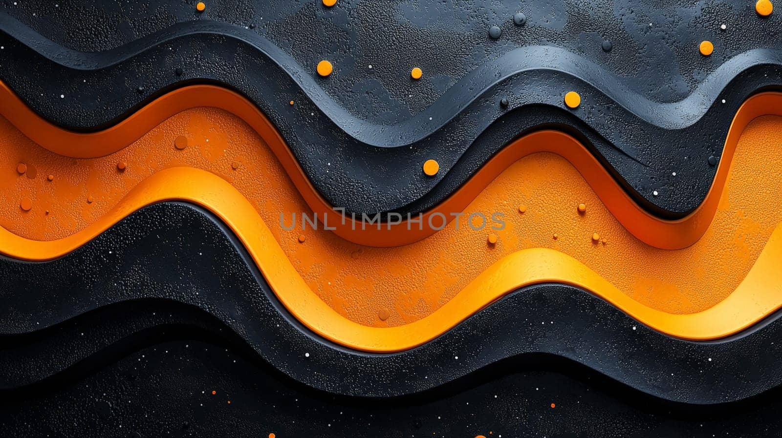 A hyper-detailed, high-resolution 3D rendering featuring an abstract design inspired by traditional Aboriginal art, set in striking orange and black tones. The high-contrast composition highlights intricate patterns and textures, blending cultural motifs with modern digital aesthetics.