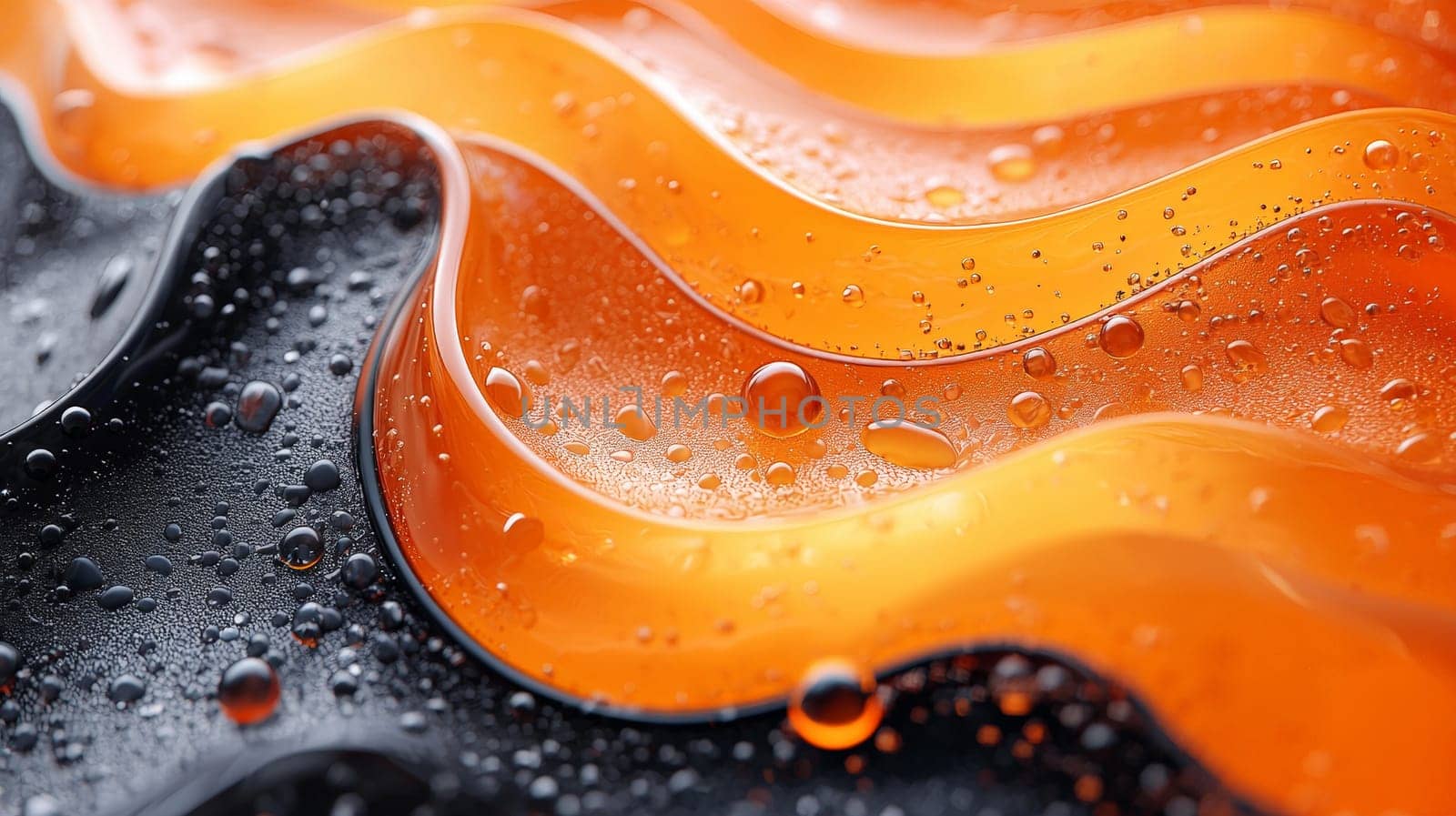 striking 3D-rendered abstract background featuring a dynamic interplay of orange and black tones. The hyper-detailed, high-resolution image is defined by intense contrast and intricate textures, creating a visually immersive and high-quality digital scene.
