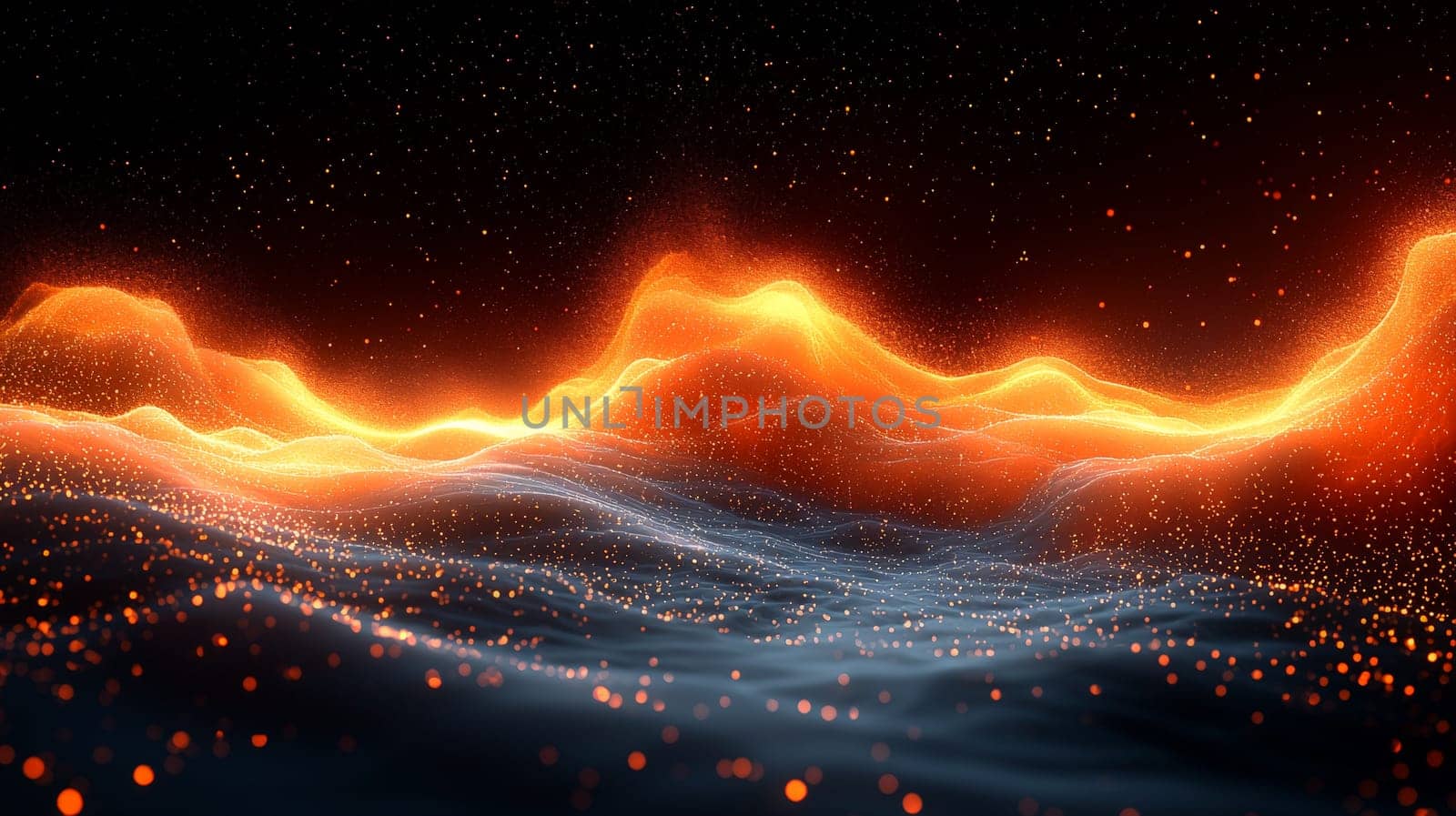 striking 3D-rendered abstract background featuring a dynamic interplay of orange and black tones. The hyper-detailed, high-resolution image is defined by intense contrast and intricate textures, creating a visually immersive and high-quality digital scene.