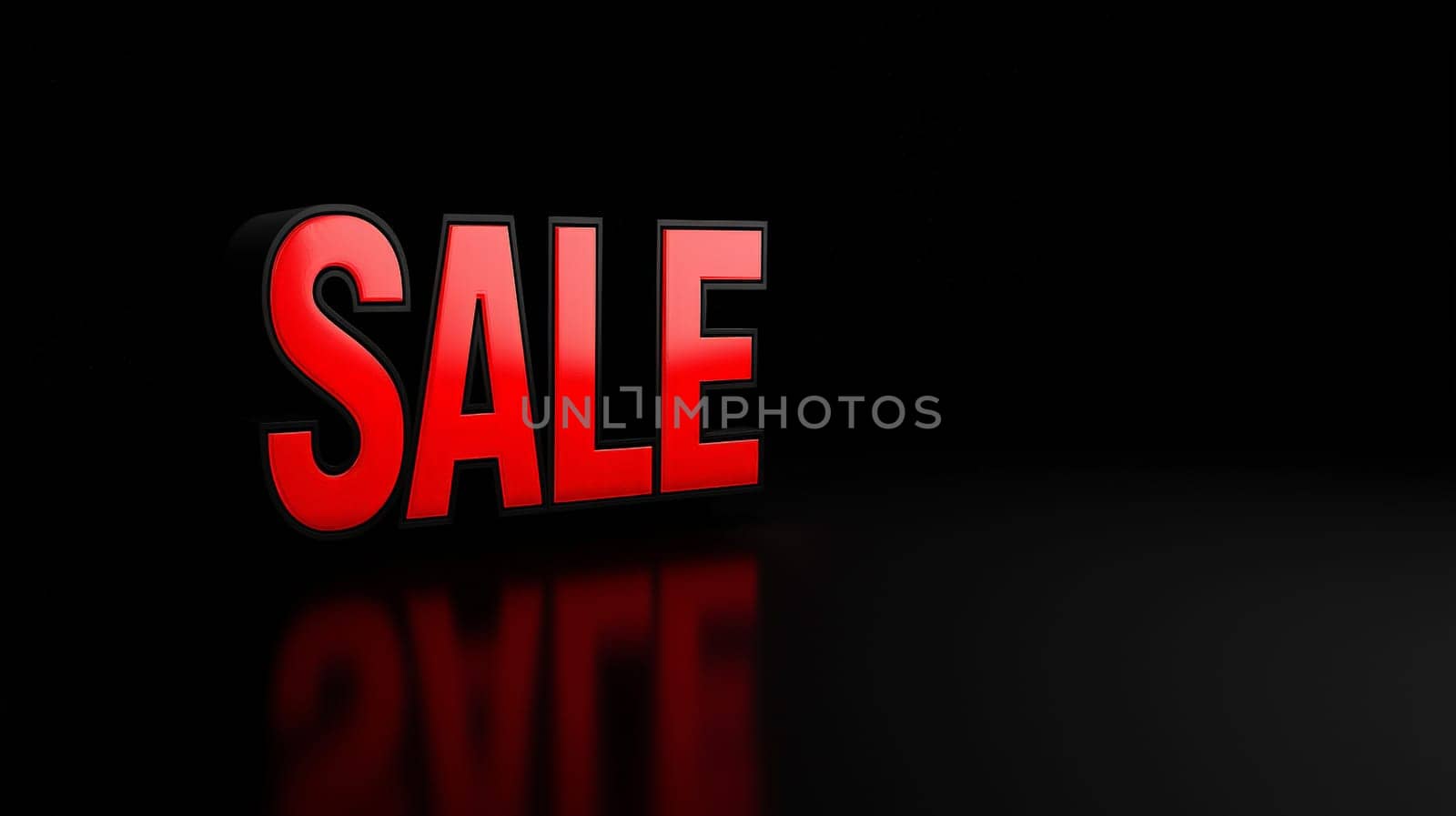 A striking 3D illustration capturing the intensity of Black Friday with a bold red "SALE"" sign against a dark, high-contrast background. This visual emphasizes urgency and excitement, perfect for seasonal promotions."