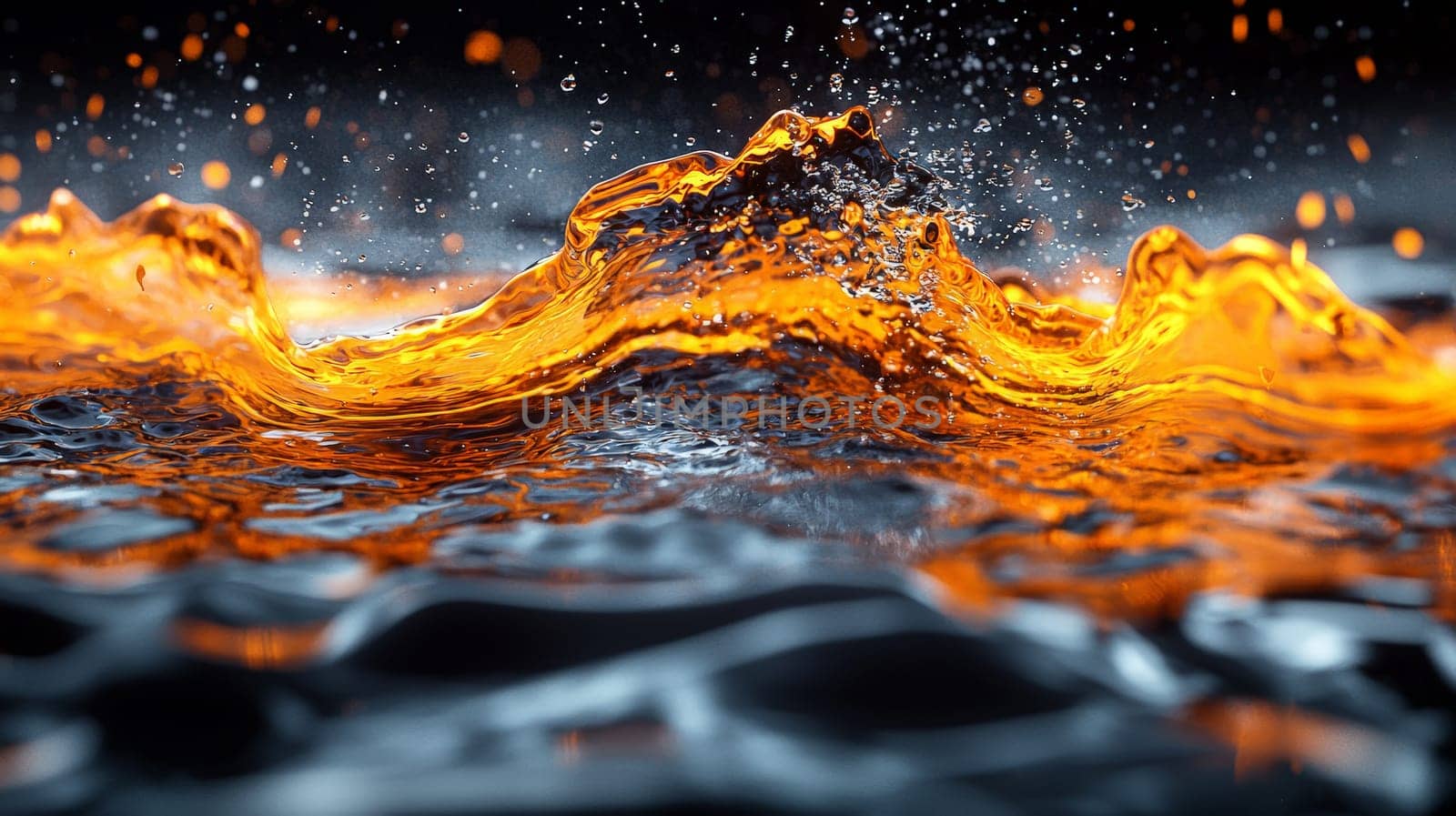 striking 3D-rendered abstract background featuring a dynamic interplay of orange and black tones. The hyper-detailed, high-resolution image is defined by intense contrast and intricate textures, creating a visually immersive and high-quality digital scene.