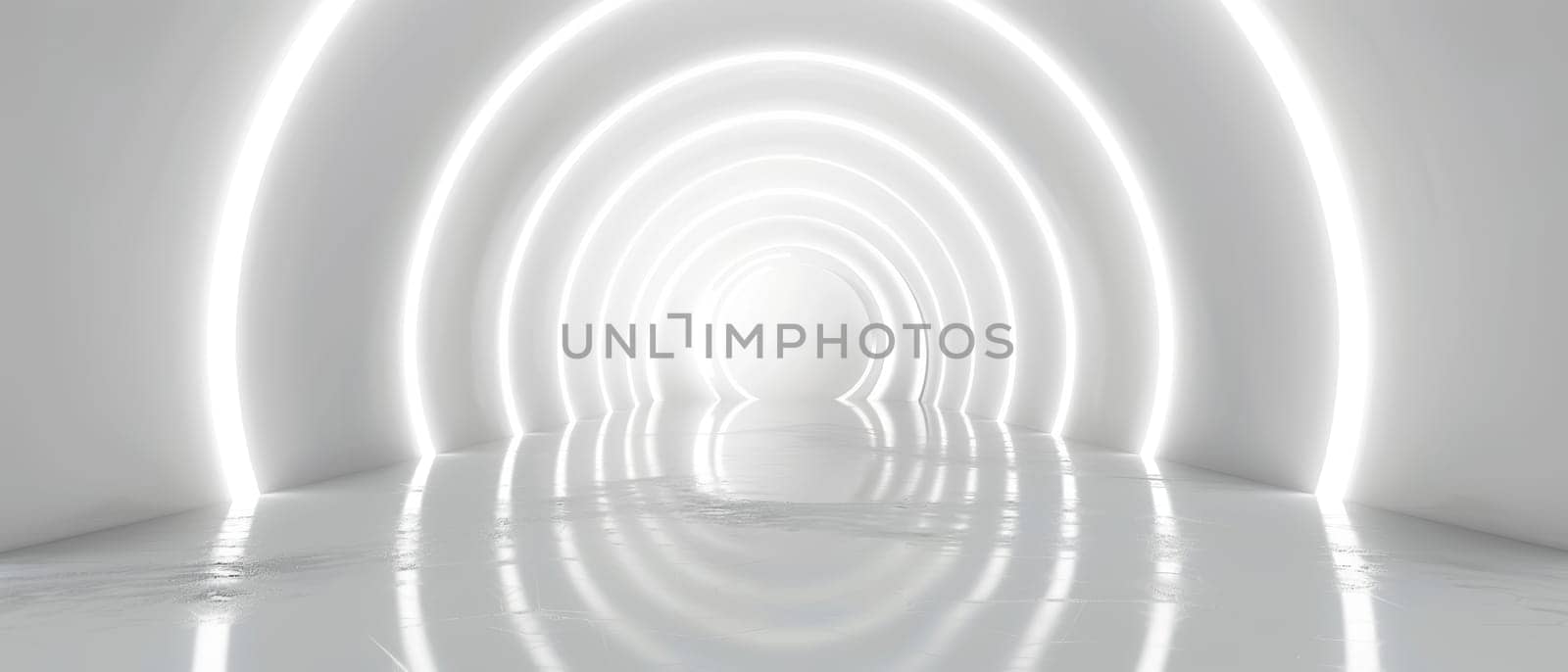 A captivating circular tunnel of light and reflections, creating a mesmerizing, almost hypnotic visual experience that evokes a sense of tranquility and timelessness
