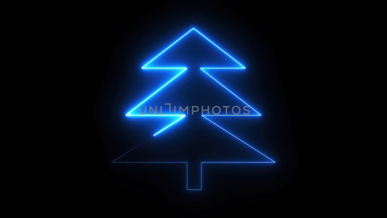 Christmas Tree neon sign. Computer generated 3d render