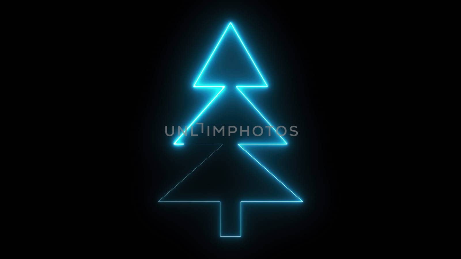 Christmas Tree neon sign. Computer generated 3d render