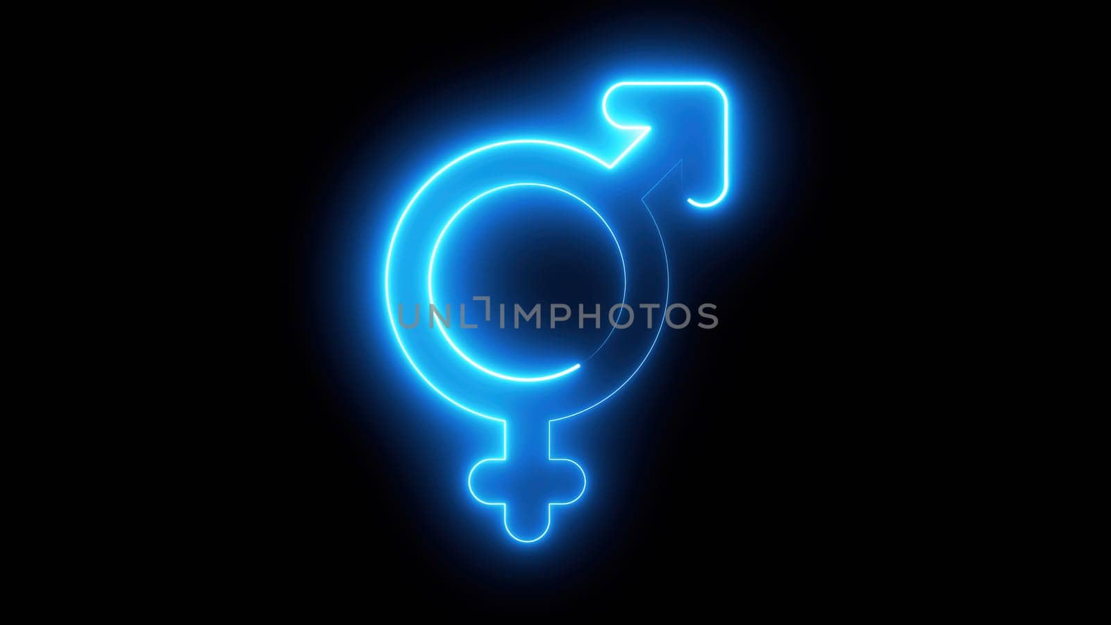 Gender neon sign. Computer generated 3d render