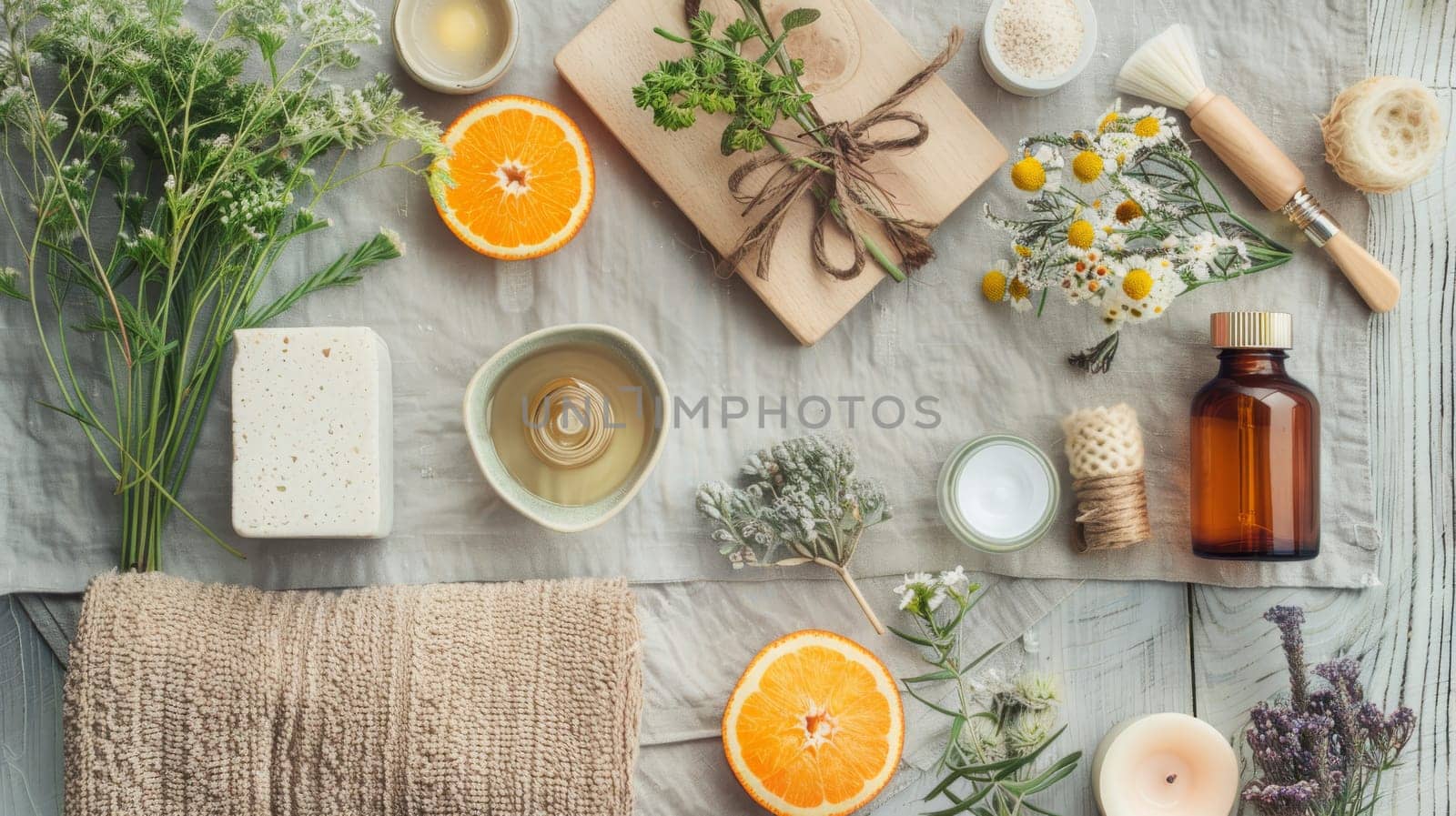Directly above shot of self-care routine items