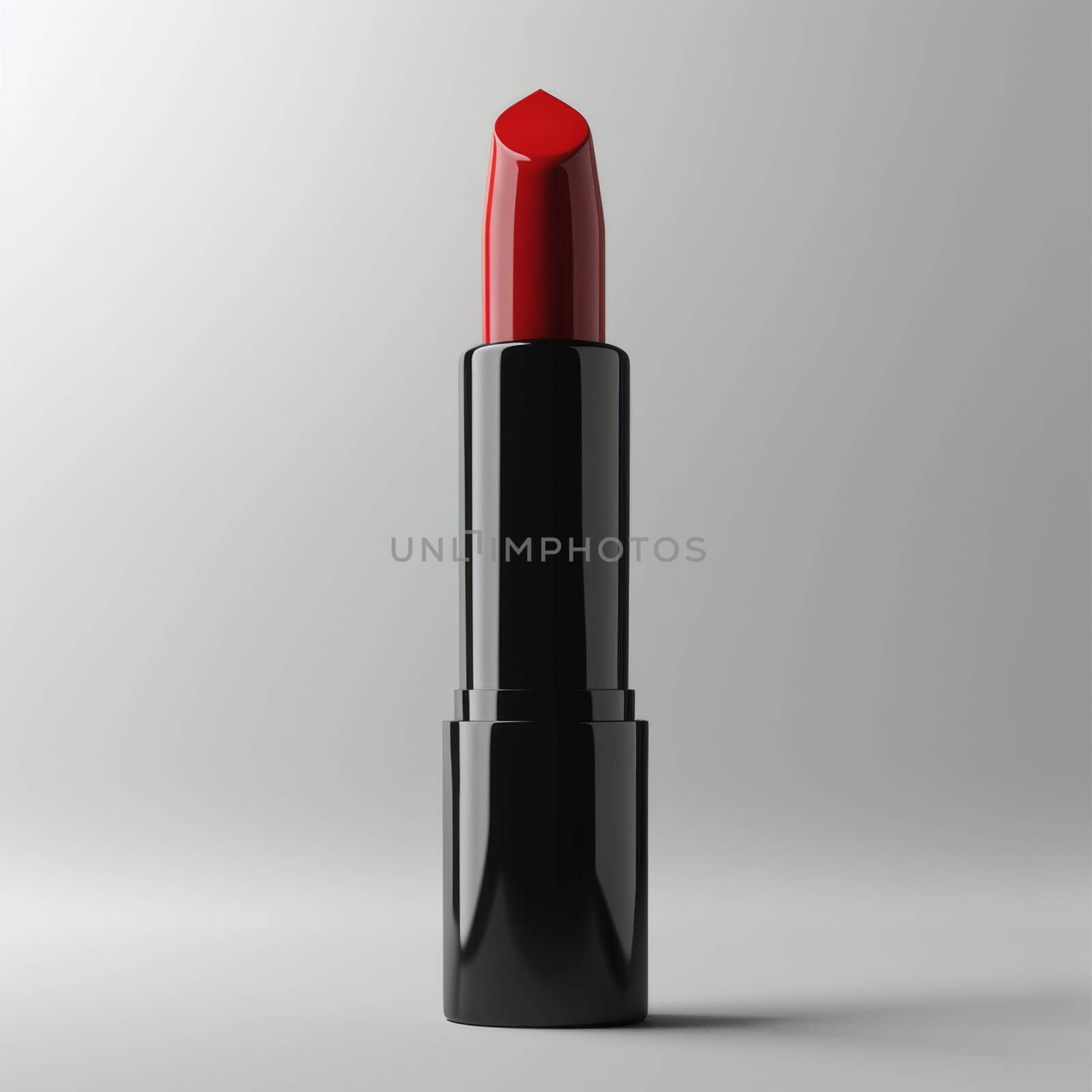 Bold silhouette of a lipstick tube with sleek, modern design.