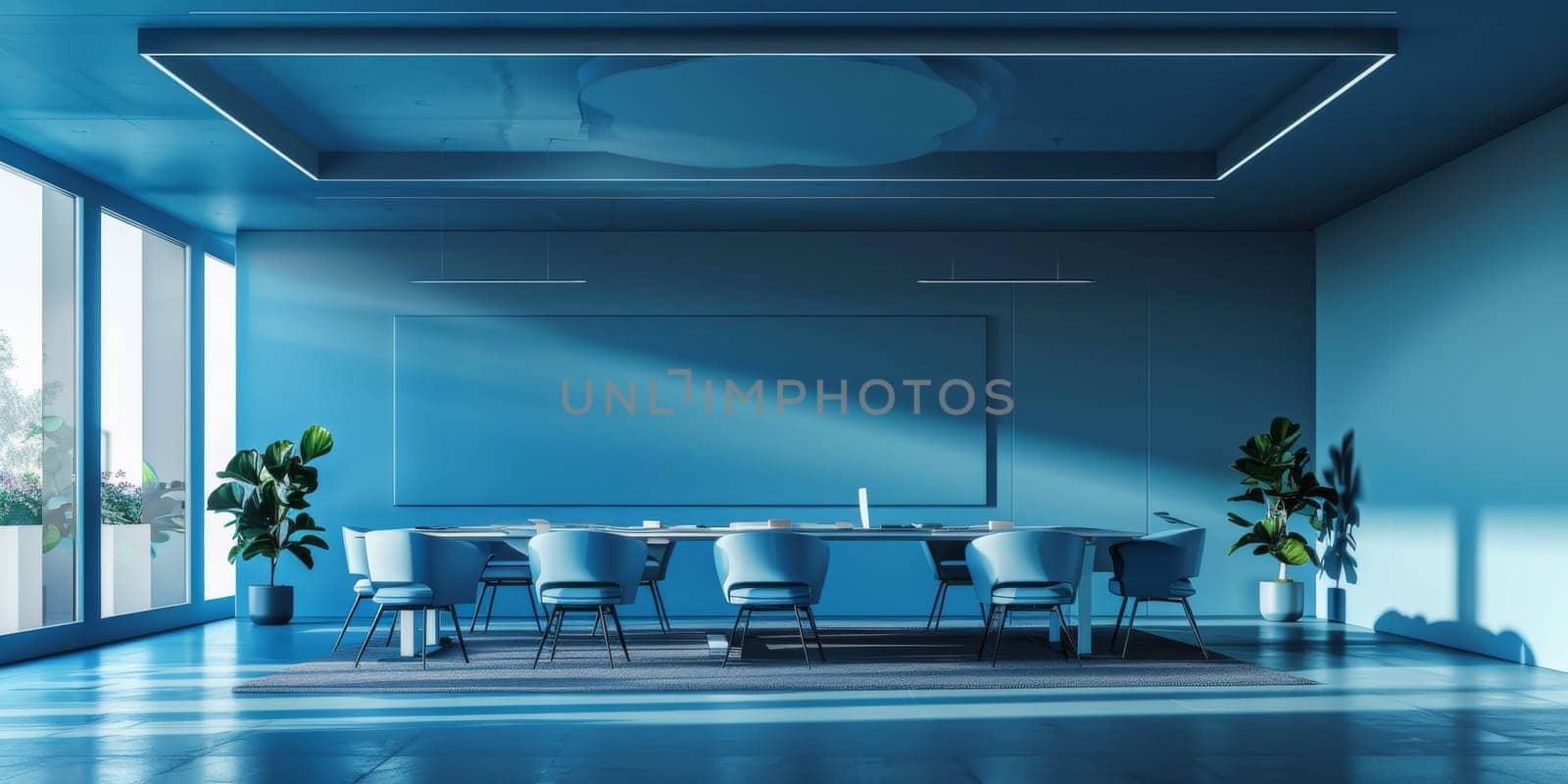 Corporate setup featuring a repetitive layout pattern.