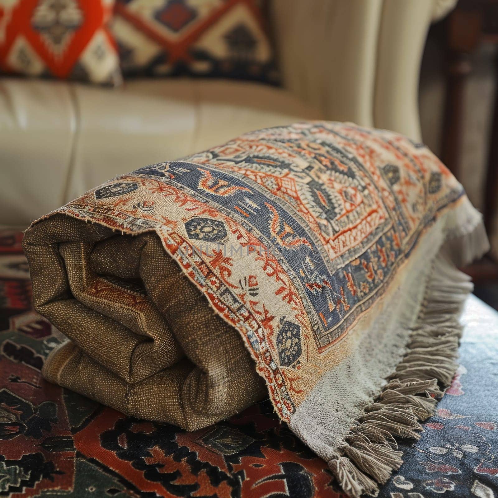 Decorative Islamic throw blankets with woven designs, adding warmth and texture to sofas or beds.