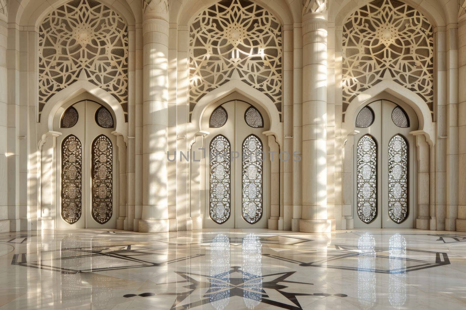 Elegant Islamic design against a clean backdrop, showcasing artistic expression and craftsmanship.