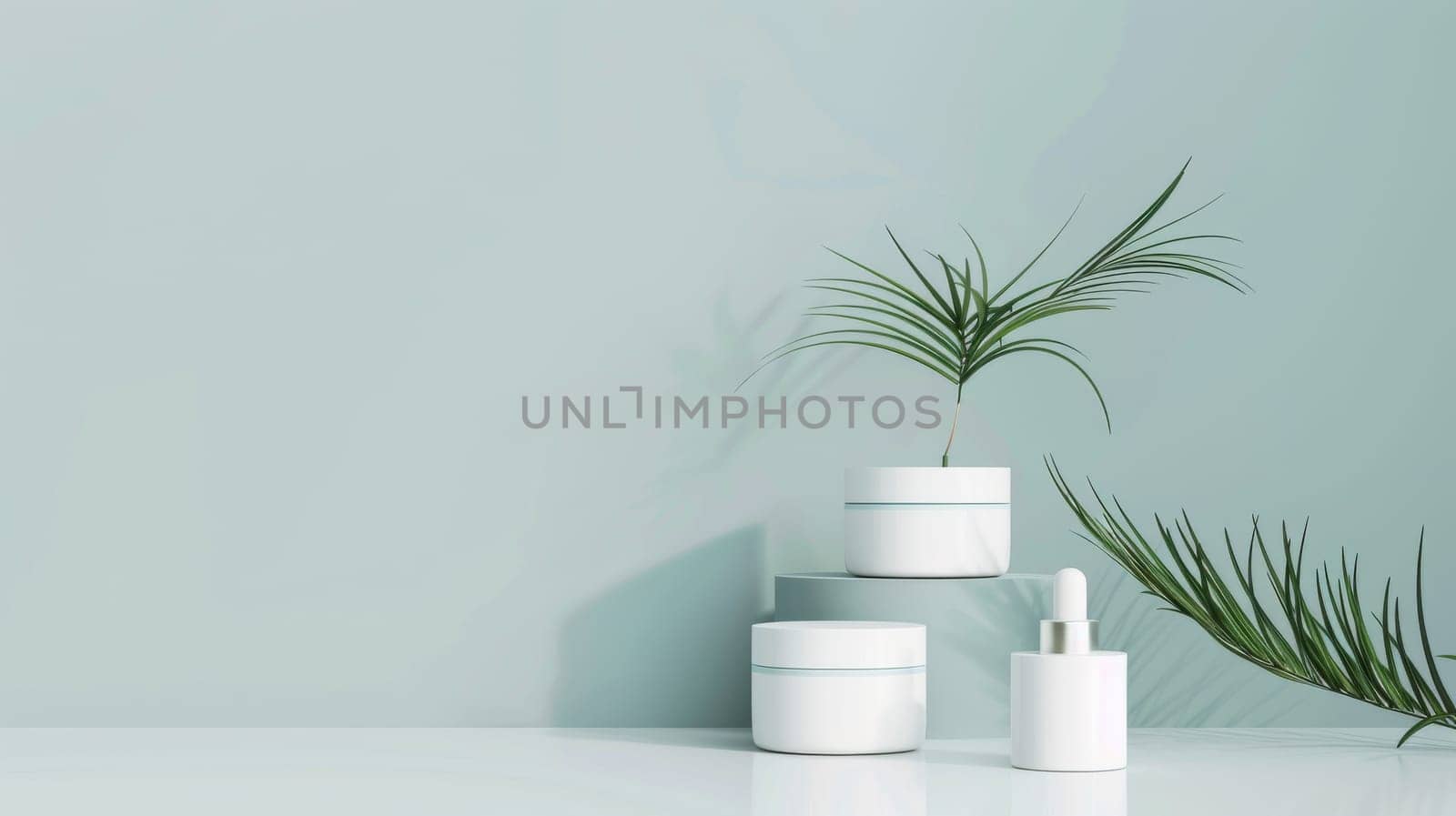 Minimalist arrangement with copy space for cosmetic brand promotion.