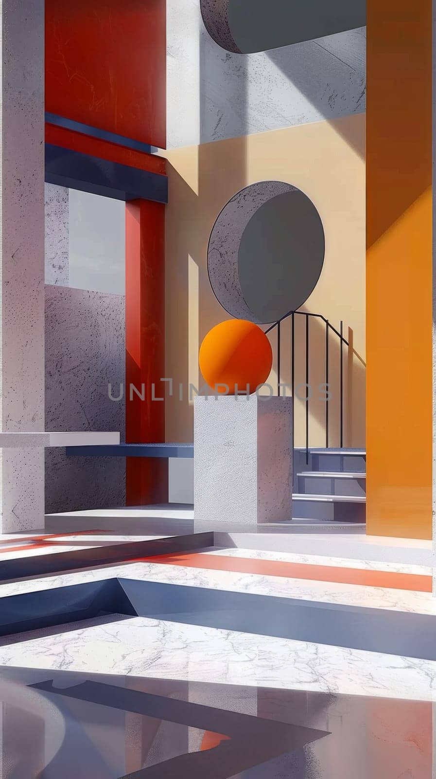 Modern business environment featuring a geometric layout pattern.