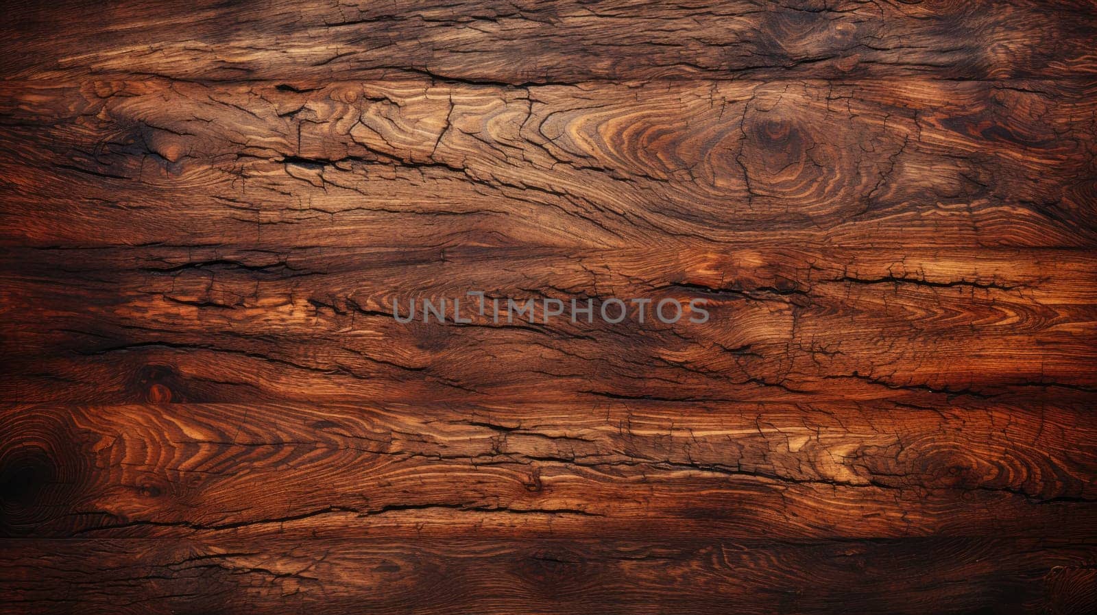 Wooden cracked structural background. Horizontal splash, dark wood