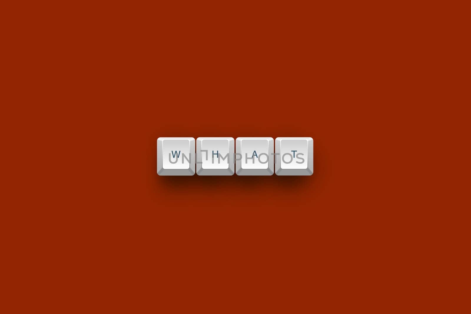 What text on a 3d keyboard button with shadow, 3d Illustration