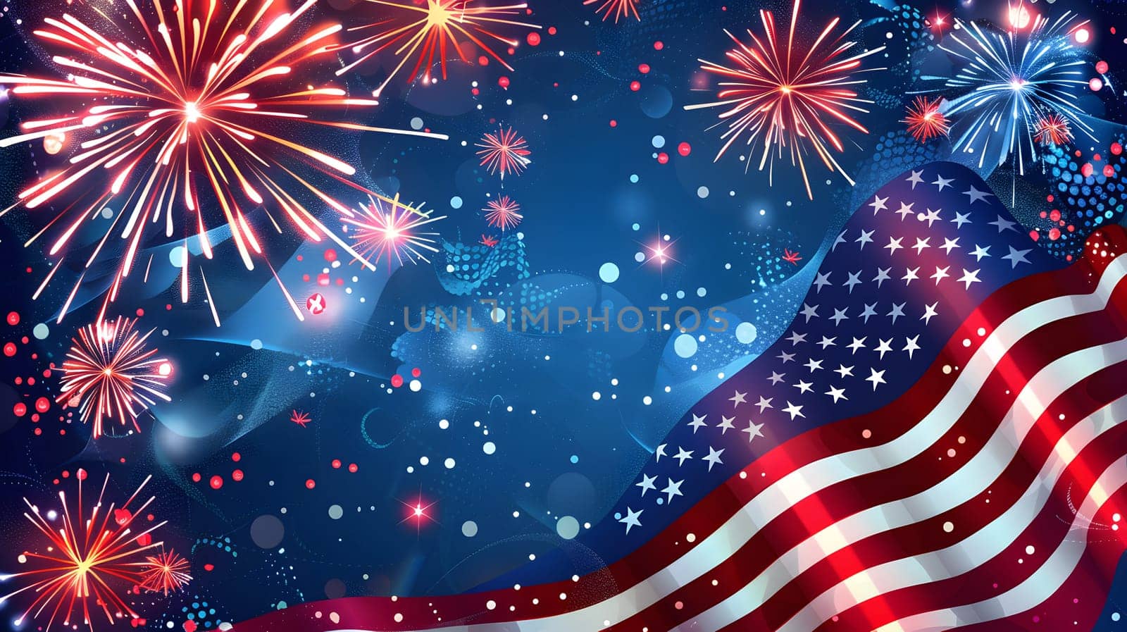 4th of July with USA flag Independence Day Banner Vector