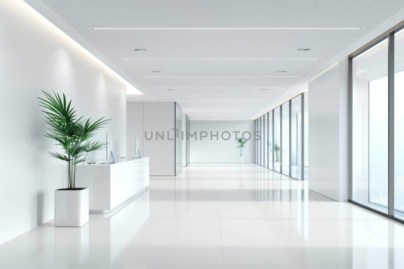 Simple and uncluttered business environment with minimalistic decor.