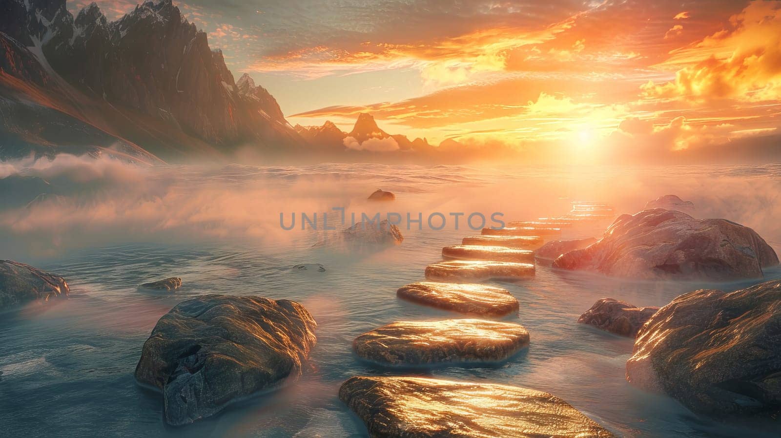 Thought provoking concept of journey, with footsteps leading towards unknown destination.