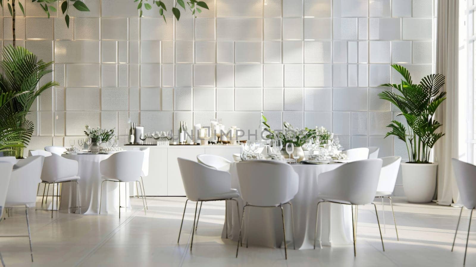 Sleek party design organized with a clean and minimalist pattern layout