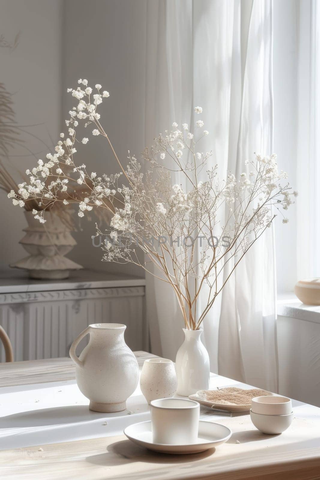 Sophisticated mockup setup adorned with delicate decoration for a refined aesthetic.