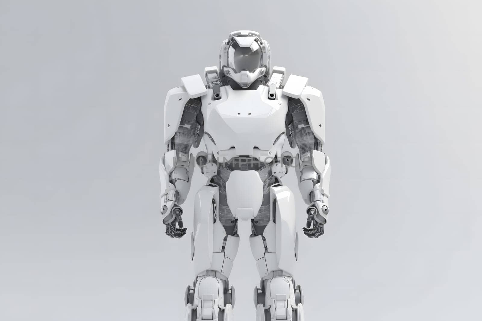 mega robot super drone in a white background. Neural network AI generated art