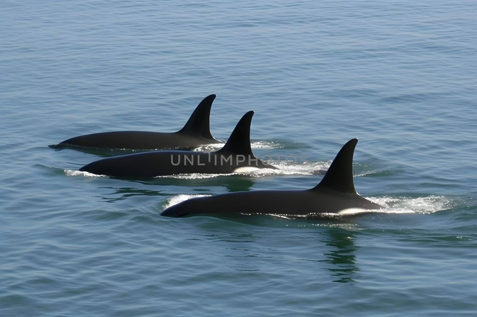 Killer Whale, orcinus orca. Neural network AI generated art