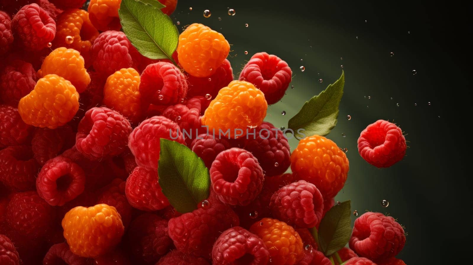 Lots of fresh salmonberries. ai generated art image