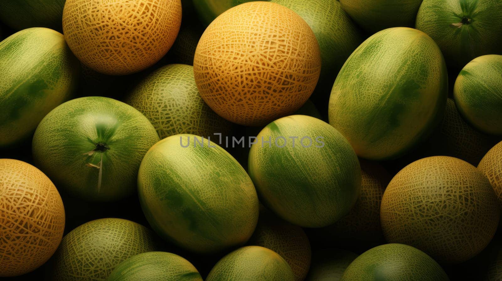Fresh watermelons and melons. ai generated art image