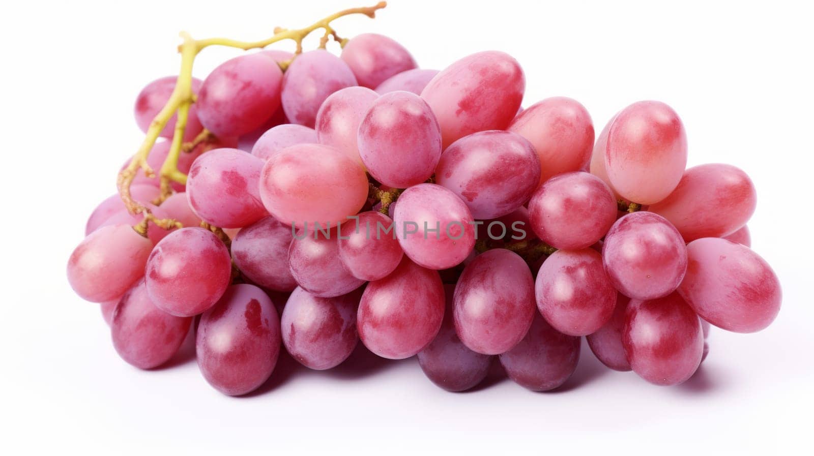 Ripe red wet grape with drops isolated on white background. Neural network ai generated art