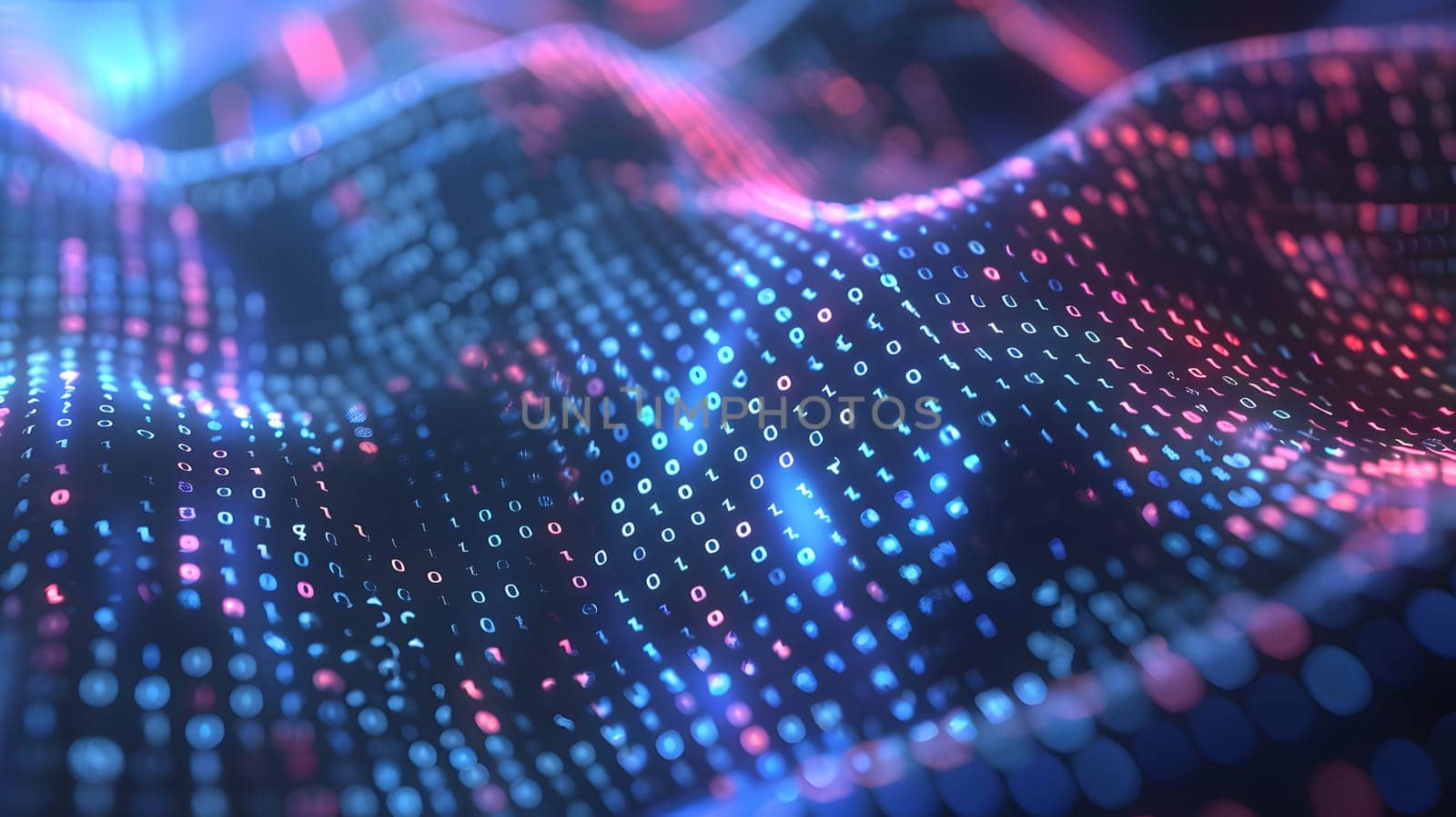 Digital abstract background. Can be used for technological processes, neural networks and AI, digital storages, sound and graphic forms, science, education, etc.