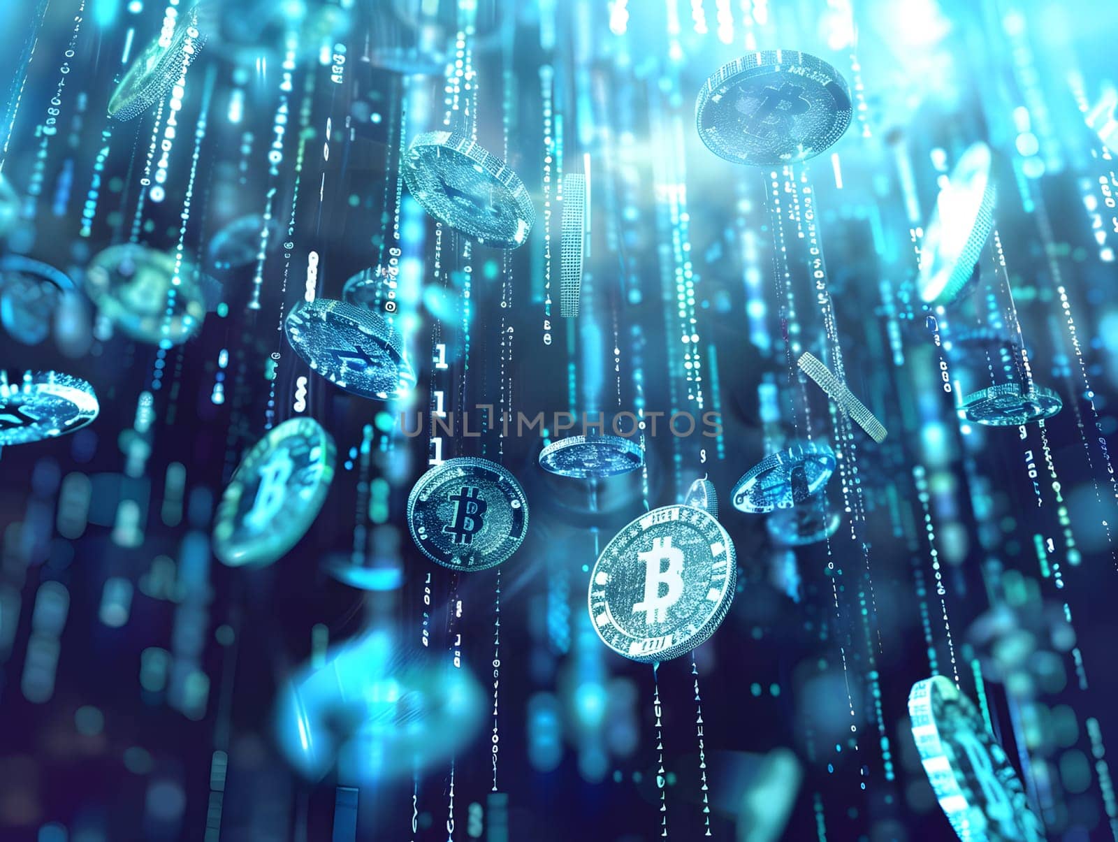 Abstract digital money rain concept