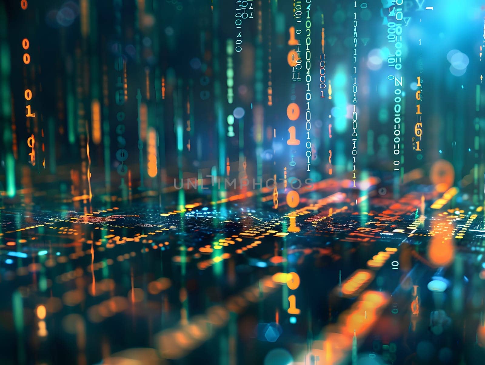 Abstract digital money rain concept