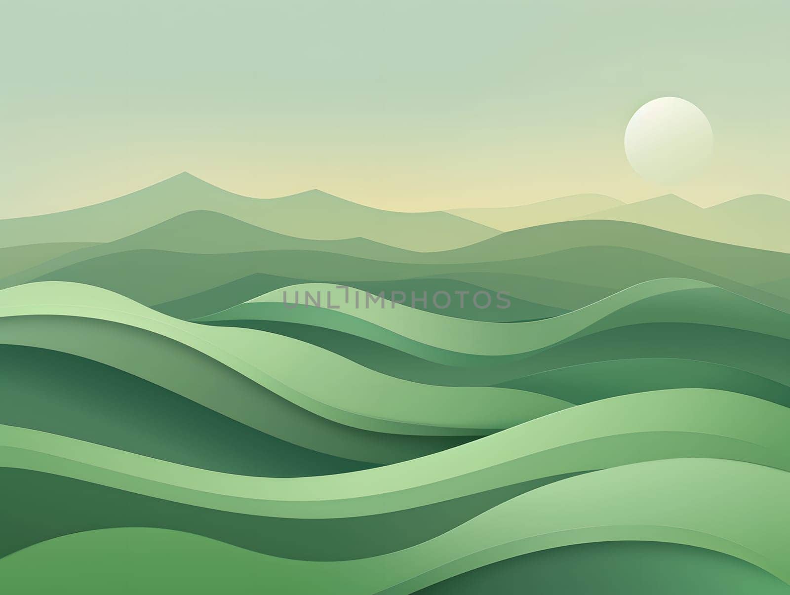Abstract green landscape wallpaper background illustration