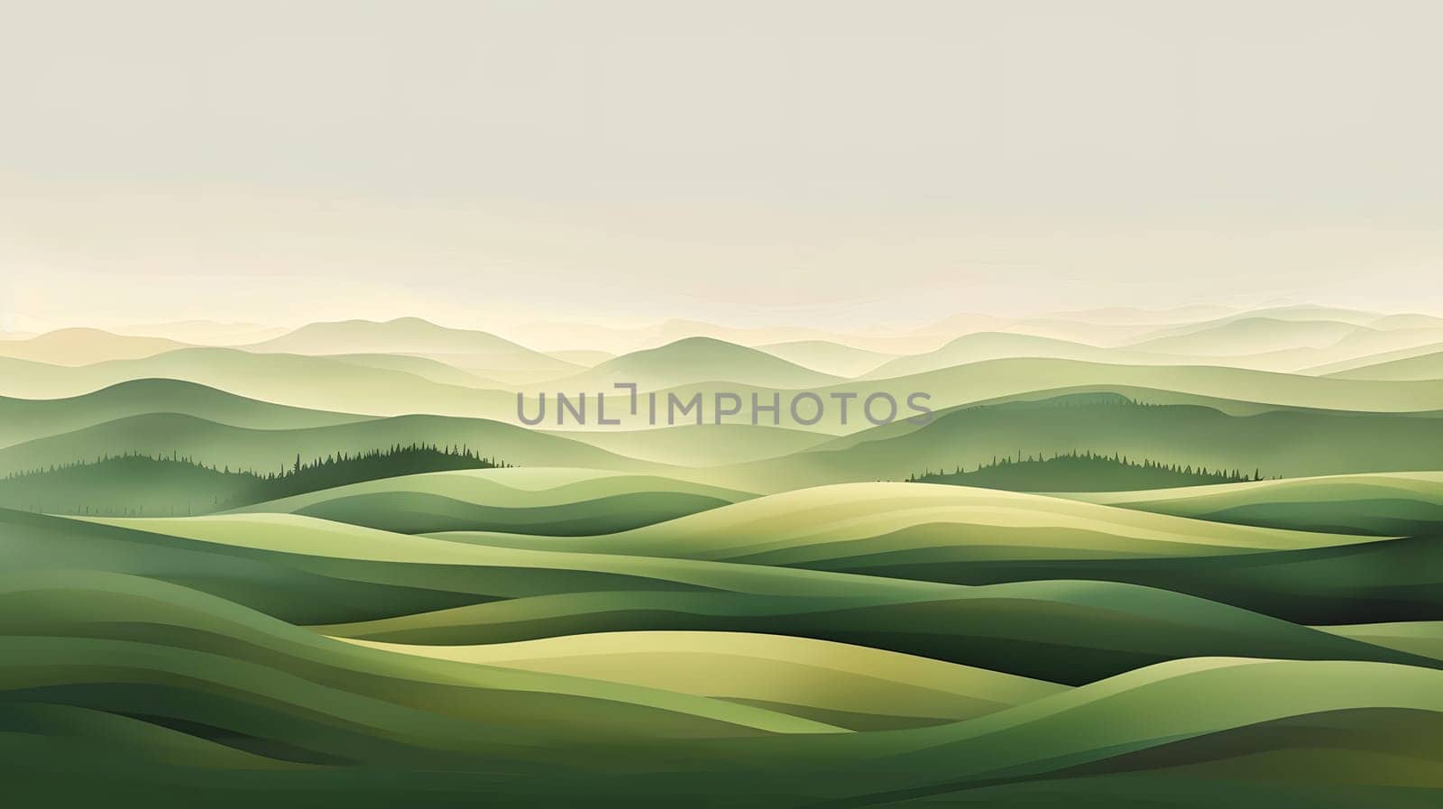 Abstract green landscape wallpaper background illustration
