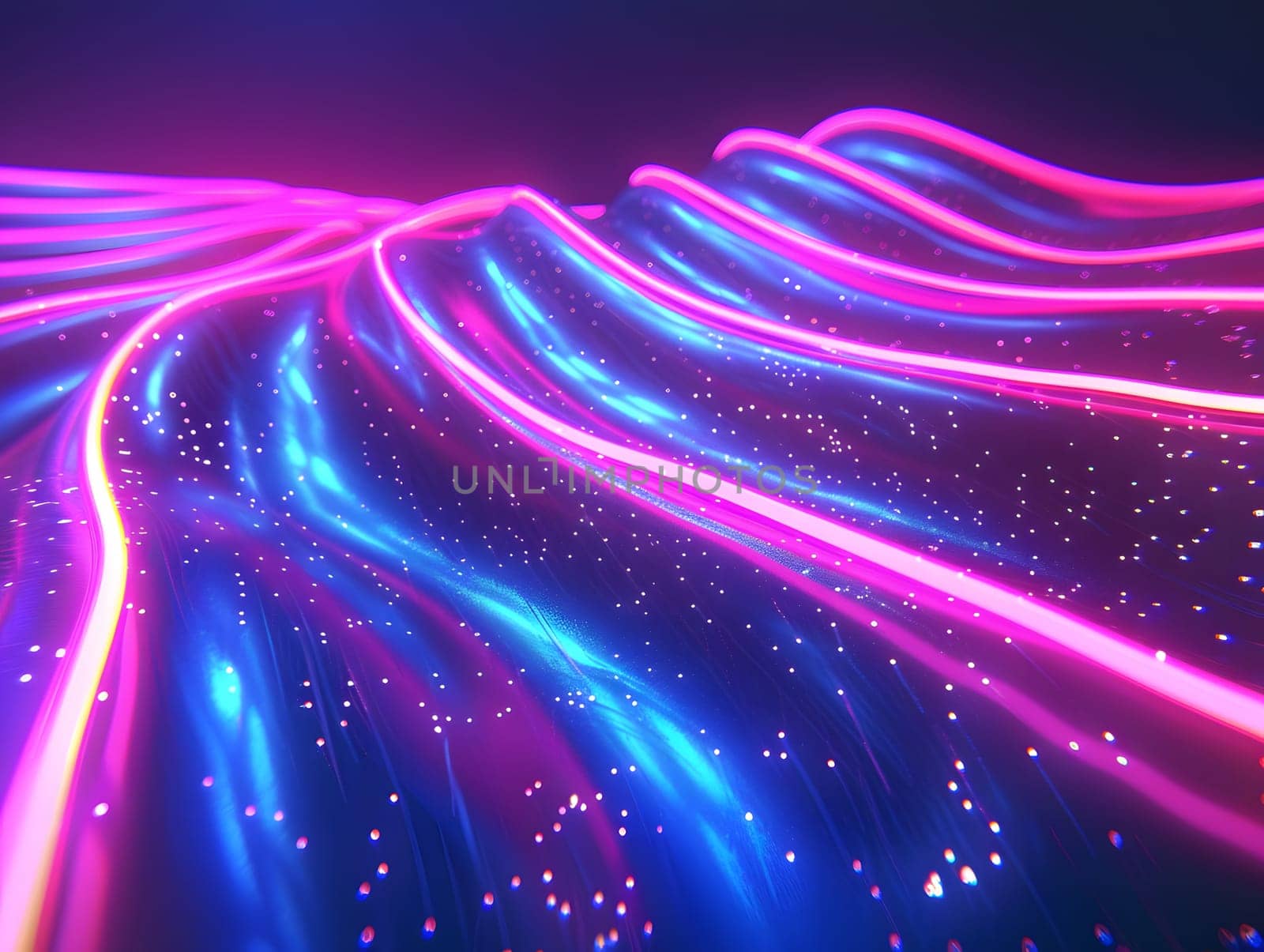 abstract futuristic background with pink blue glowing neon