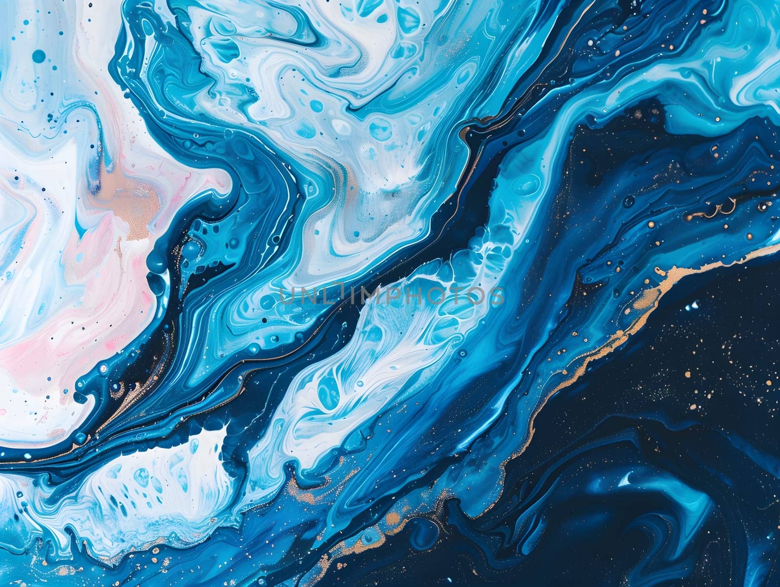 Abstract marble acrylic paint ink painted waves