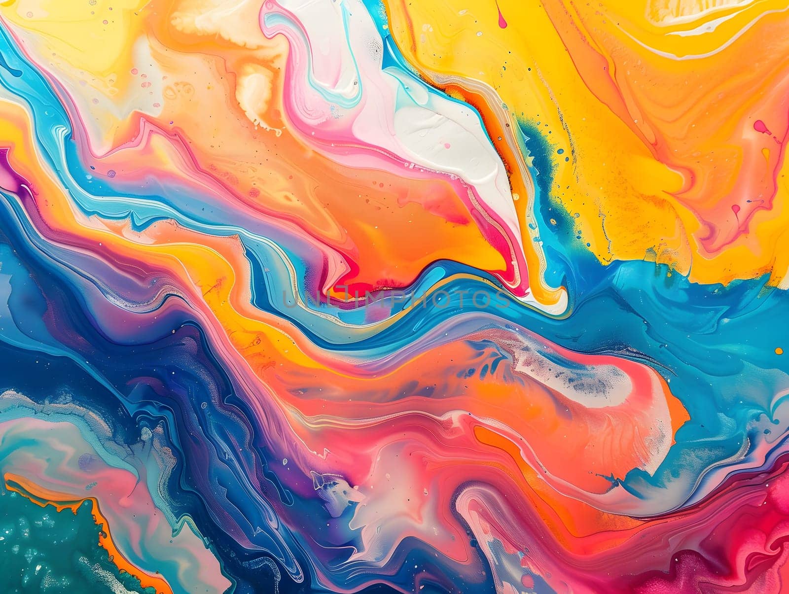 Abstract marble acrylic paint ink painted waves