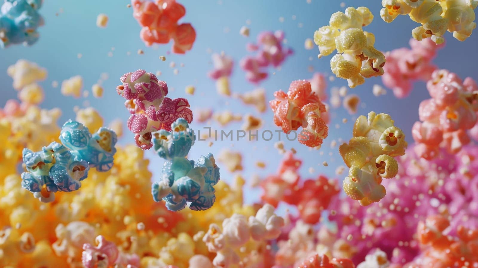 A mesmerizing display of levitating candy-coated popcorn
