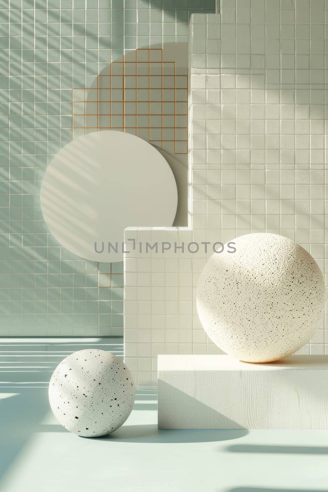 Abstract and creative mockup layout for presenting conceptual content.