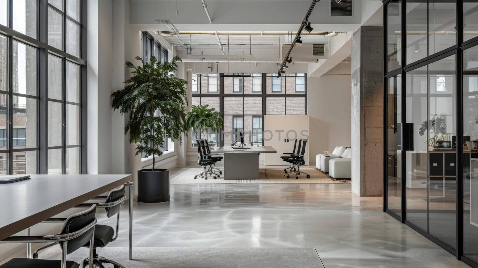 A sleek office space tailored for creative professionals